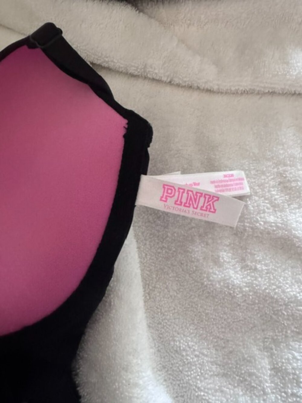 Victoria’s Secret PINK Wear Everywhere Front-Close Push-Up Bra Black 36C Caged B - Picture 5 of 7
